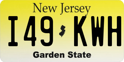 NJ license plate I49KWH