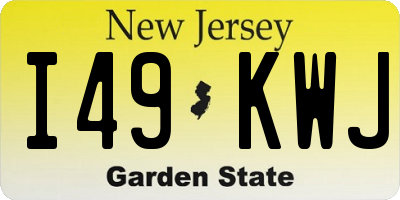 NJ license plate I49KWJ