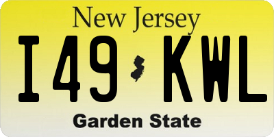 NJ license plate I49KWL