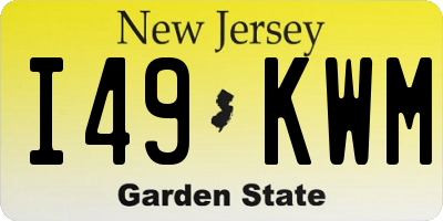 NJ license plate I49KWM