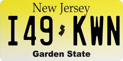 NJ license plate I49KWN