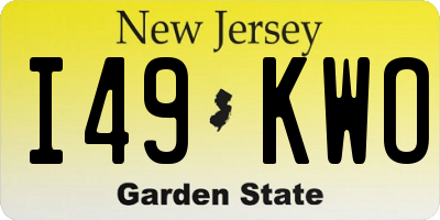 NJ license plate I49KWO