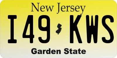 NJ license plate I49KWS