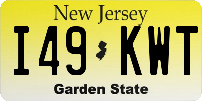 NJ license plate I49KWT