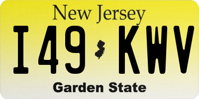 NJ license plate I49KWV