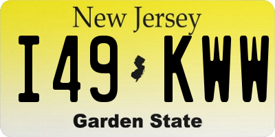NJ license plate I49KWW