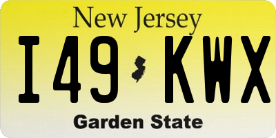 NJ license plate I49KWX