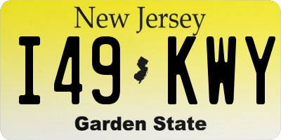 NJ license plate I49KWY