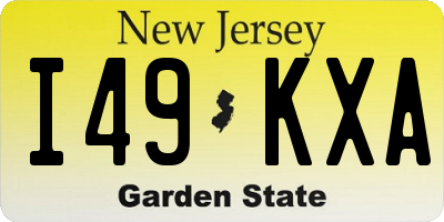 NJ license plate I49KXA