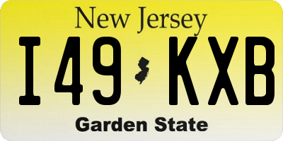 NJ license plate I49KXB