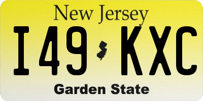 NJ license plate I49KXC