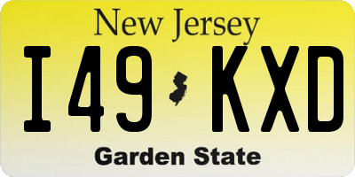 NJ license plate I49KXD