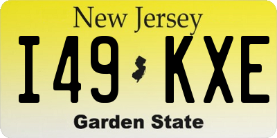 NJ license plate I49KXE