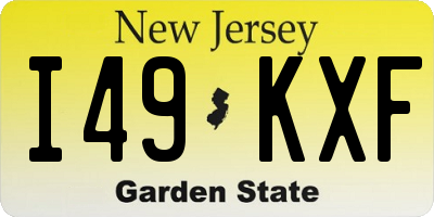 NJ license plate I49KXF