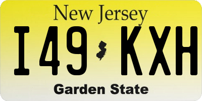 NJ license plate I49KXH