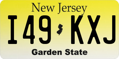 NJ license plate I49KXJ
