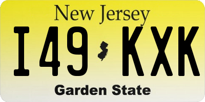 NJ license plate I49KXK