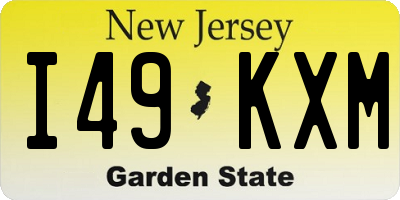 NJ license plate I49KXM