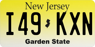 NJ license plate I49KXN
