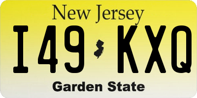 NJ license plate I49KXQ