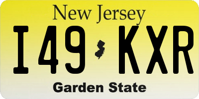 NJ license plate I49KXR