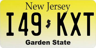 NJ license plate I49KXT