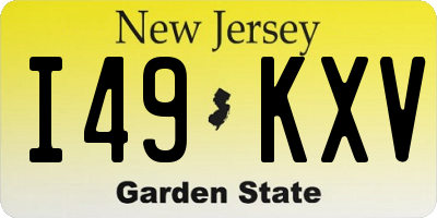 NJ license plate I49KXV
