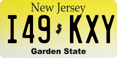 NJ license plate I49KXY