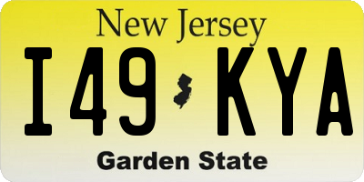 NJ license plate I49KYA