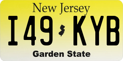NJ license plate I49KYB
