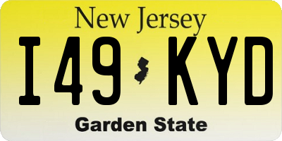 NJ license plate I49KYD