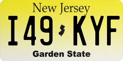 NJ license plate I49KYF