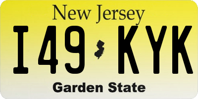 NJ license plate I49KYK