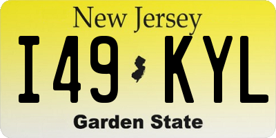 NJ license plate I49KYL
