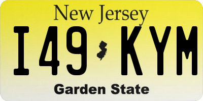NJ license plate I49KYM