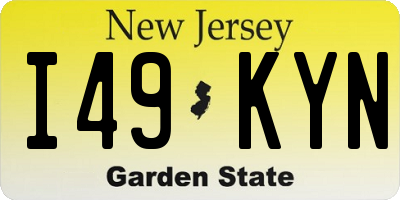 NJ license plate I49KYN