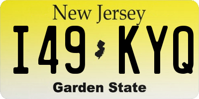 NJ license plate I49KYQ