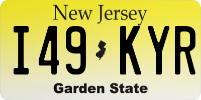 NJ license plate I49KYR