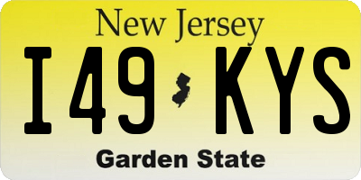 NJ license plate I49KYS