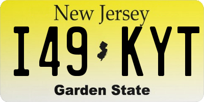 NJ license plate I49KYT