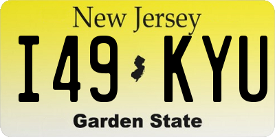 NJ license plate I49KYU