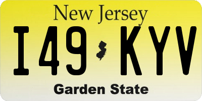NJ license plate I49KYV
