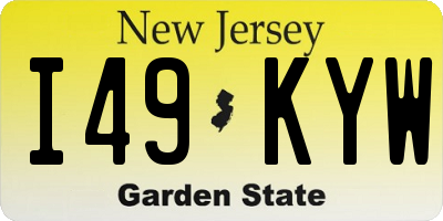 NJ license plate I49KYW