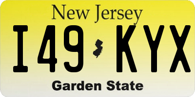 NJ license plate I49KYX