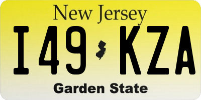 NJ license plate I49KZA