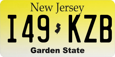 NJ license plate I49KZB