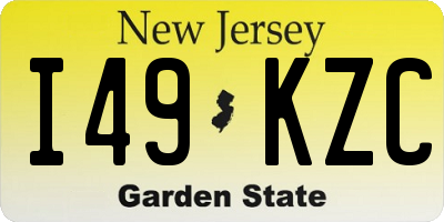 NJ license plate I49KZC
