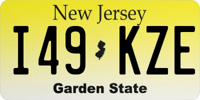 NJ license plate I49KZE