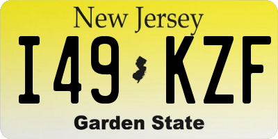 NJ license plate I49KZF