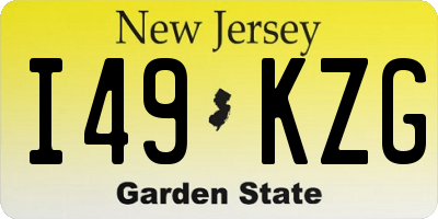 NJ license plate I49KZG